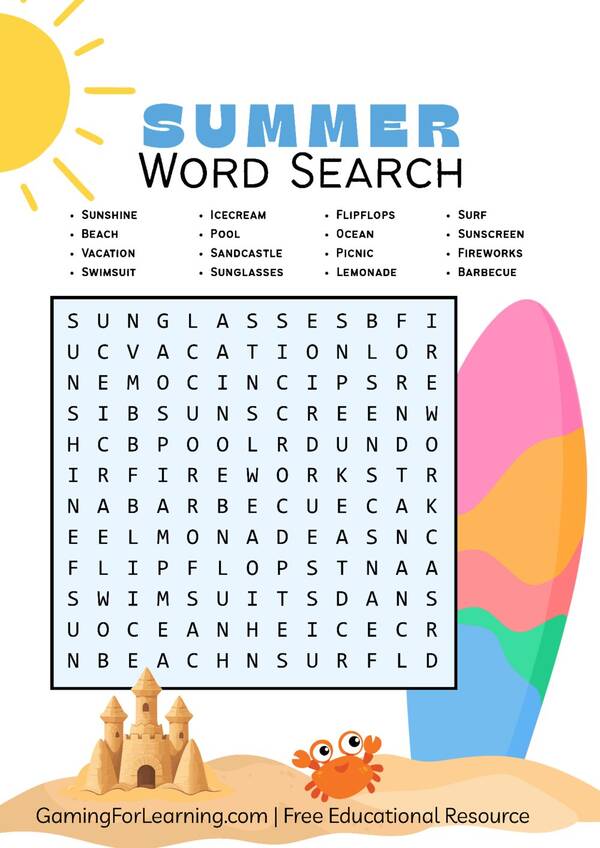 Summer Word Search